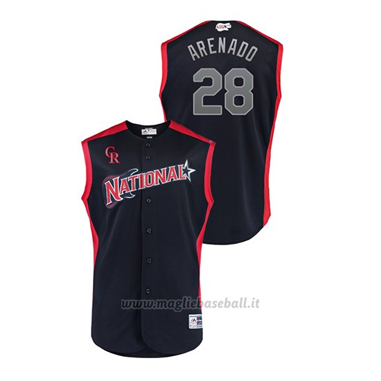 Maglia Baseball Bambino Colorado Colorado Rockies 2019 All Star Game Player National League Nolan Arenado Blu